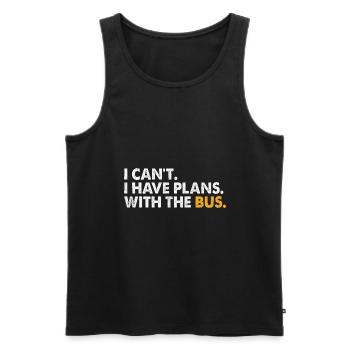 Ich kann nicht, ich habe Pläne mit dem Bus Schulbus - Männer Premium Bio Tank Top - Schwarz - Vorne - Michal (187cm)