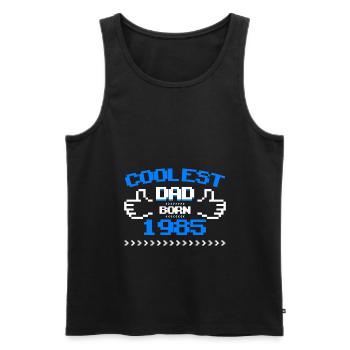 1985 Geborener Cooler Papa Vatertag Geschenk - Männer Premium Bio Tank Top - Schwarz - Vorne - Michal (187cm)