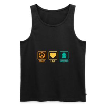 Peace Love Hamster Animal Owner Hamster Lover Pet - Männer Premium Bio Tank Top - Schwarz - Vorne - AI Model Male 178 light (178cm)