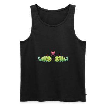 Wurm Paar Liebe Valentinstag - Männer Premium Bio Tank Top - Schwarz - Vorne - Michal (187cm)