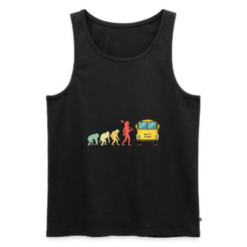 Evolution Bus Schule Bus Fahrer Fahren Busman - Männer Premium Bio Tank Top - Schwarz - Vorne - AI Model Male 178 light (178cm)
