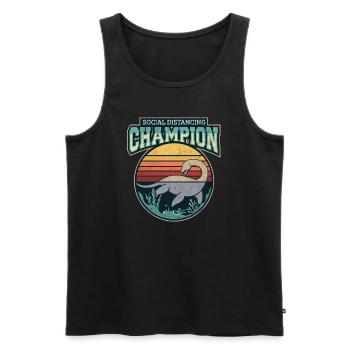 Lustiges Loch Ness Social Distancing Champion - Männer Premium Bio Tank Top - Schwarz - Vorne - Michal (187cm)