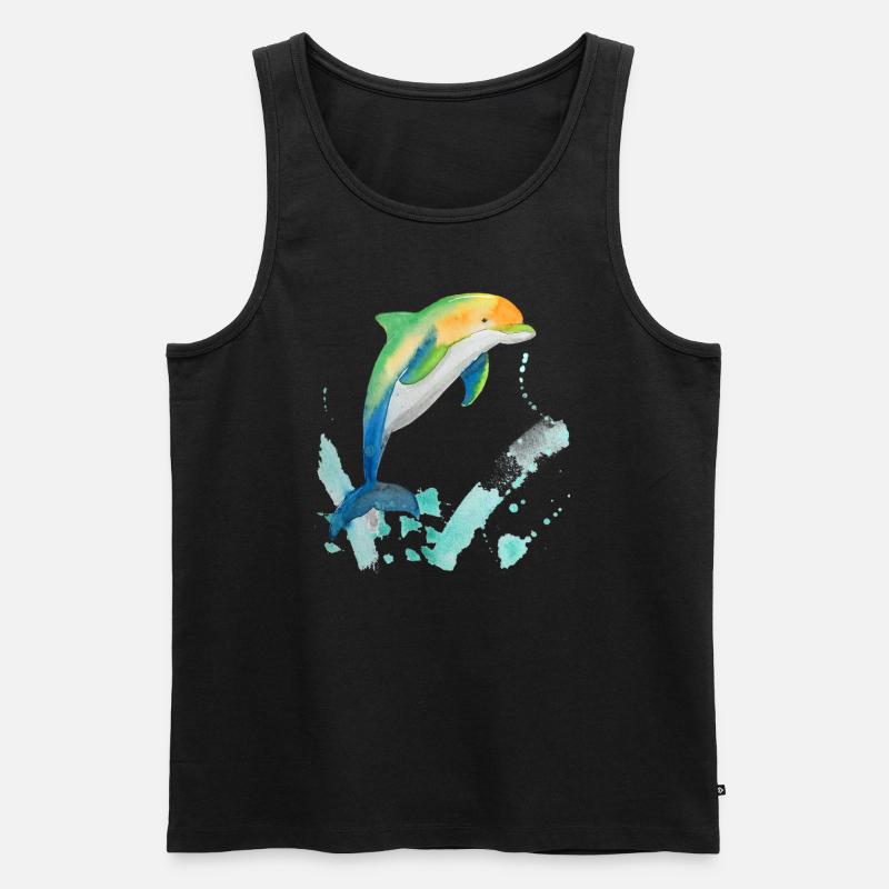 21 Delfin - Männer Premium Bio Tank Top - Schwarz