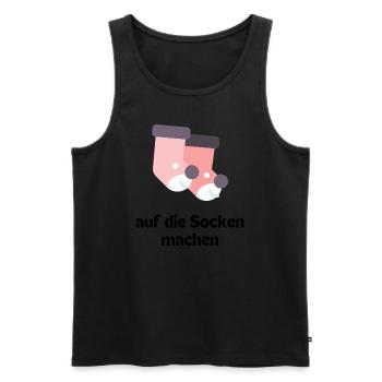 Auf die Socken machen - süße Strümpe mit Gesicht - Männer Premium Bio Tank Top - Schwarz - Vorne - Michal (187cm)