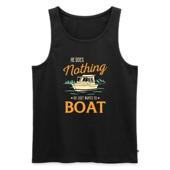 Bateau de sport Racing Boat Propriétaire de bateau Capitaine Motorboat - Débardeur bio Premium Homme - noir - Devant - Michal (187cm)