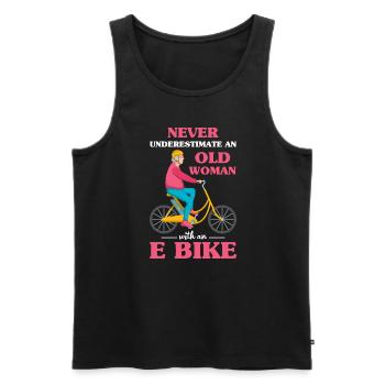 Elektrofahrrad Akku Batterie Fahrrad E-Bike - Männer Premium Bio Tank Top - Schwarz - Vorne - Michal (187cm)