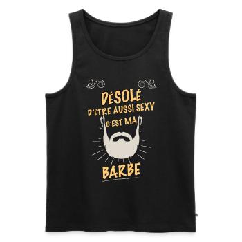 Homme Barbu Et Sexy C'est le Mien - Débardeur bio Premium Homme - noir - Devant - AI Model Male 178 light (178cm)