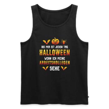 Halloween Party Arbeitstag Lieblingskollegen - Männer Premium Bio Tank Top - Schwarz - Vorne - Michal (187cm)