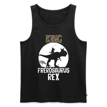 King Frérosaurus Rex - Débardeur bio Premium Homme - noir - Devant - AI Model Male 178 light (178cm)