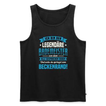 Rettungsschwimmer Beruf Legendäre Bademeister - Männer Premium Bio Tank Top - Schwarz - Vorne - Michal (187cm)