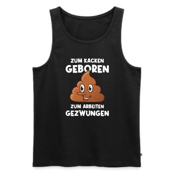 Kacken Witziger Spruch Kacke Scheiße Toiletten - Männer Premium Bio Tank Top - Schwarz - Vorne - Michal (187cm)