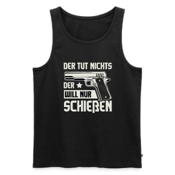 Schützenfest Schießen Schießsport Sportschütze - Männer Premium Bio Tank Top - Schwarz - Vorne - Michal (187cm)