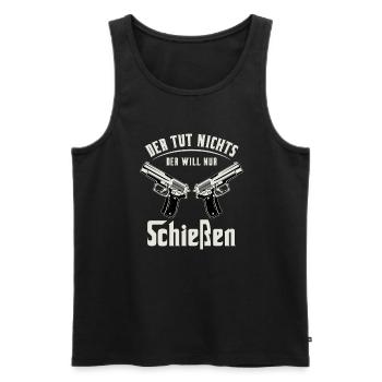 Schützenfest Schießen Schießsport Sportschütze - Männer Premium Bio Tank Top - Schwarz - Vorne - Michal (187cm)