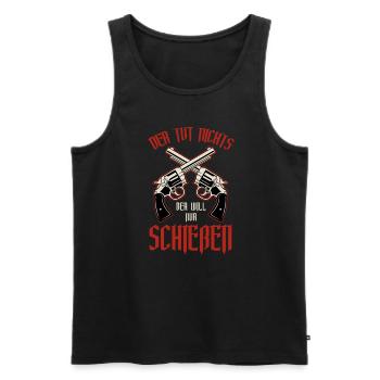 Schützenfest Schießen Schießsport Sportschütze - Männer Premium Bio Tank Top - Schwarz - Vorne - Michal (187cm)