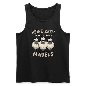 Landwirt Bauer Comic Cartoon Schafwolle Schafe - Männer Premium Bio Tank Top - Schwarz - Vorne - AI Model Male 178 light (178cm)