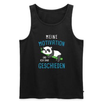 Schlafmütze Faulenzen Schlafen Pyjama Panda - Männer Premium Bio Tank Top - Schwarz - Vorne - AI Model Male 178 light (178cm)