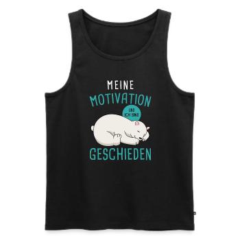 Schlafmütze Faulenzen Schlafen Pyjama Eisbär - Männer Premium Bio Tank Top - Schwarz - Vorne - AI Model Male 178 light (178cm)