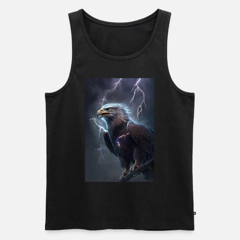 Adler Blitze Cool Sturm Tier Vogel Epic - Männer Premium Bio Tank Top - Schwarz