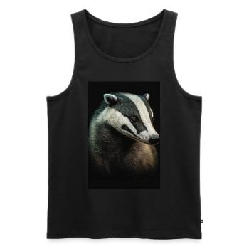 Dachs tier realistic - Men's Premium Organic Tank Top - black - Front - AI Model Male 178 light (178cm)