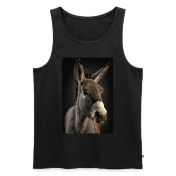 Donkey Realistic Cool - Men's Premium Organic Tank Top - black - Front - Michal (187cm)