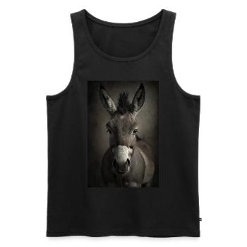 Donkey Realistic Cool - Men's Premium Organic Tank Top - black - Front - Michal (187cm)