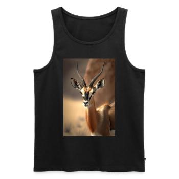 Gazelle safari Africa animal - Men's Premium Organic Tank Top - black - Front - AI Model Male 178 light (178cm)