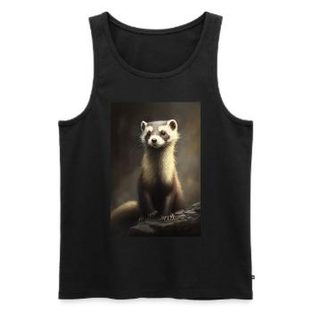 furet mignon portrait - Débardeur bio Premium Homme - noir - Devant - Michal (187cm)