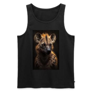 Hyène Animal Afrique - Débardeur bio Premium Homme - noir - Devant - Michal (187cm)