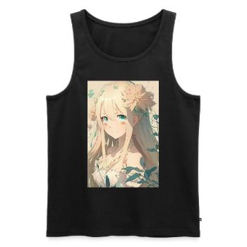 Anime Girl Anime Girl Waifu Otaku Beautiful - Débardeur bio Premium Homme - noir - Devant - AI Model Male 178 light (178cm)