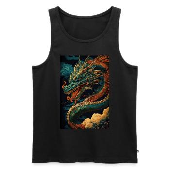 Japanischer Drache Chinesischer Drache - Männer Premium Bio Tank Top - Schwarz - Vorne - AI Model Male 178 light (178cm)