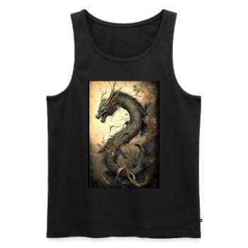 Dragon japonais Art du dragon chinois - Débardeur bio Premium Homme - noir - Devant - AI Model Male 178 light (178cm)