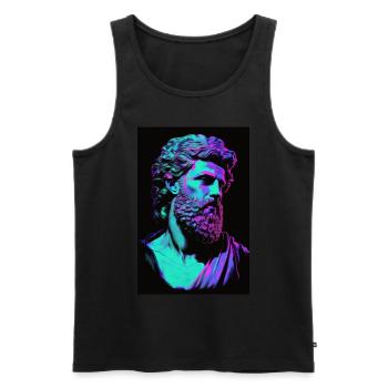 Portrait Zeus Epictetus Ancient Rome Greece - Men's Premium Organic Tank Top - black - Front - AI Model Male 178 light (178cm)