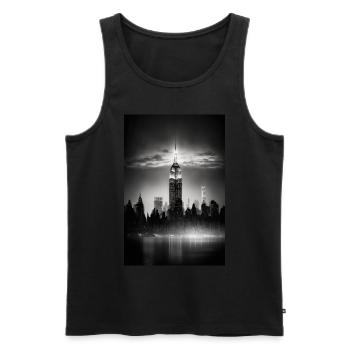 New York Skyline NYC - Männer Premium Bio Tank Top - Schwarz - Vorne - AI Model Male 178 light (178cm)