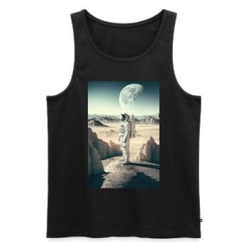Astronaut Desert Landscape Moon Space - Men's Premium Organic Tank Top - black - Front - Michal (187cm)