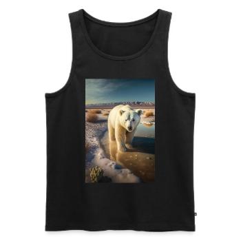 Ours polaire désert climat réchauffement climatique protection climatique - Débardeur bio Premium Homme - noir - Devant - AI Model Male 178 light (178cm)