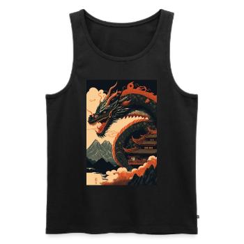 Japanischer Drache Chinesischer Drache - Männer Premium Bio Tank Top - Schwarz - Vorne - AI Model Male 178 light (178cm)
