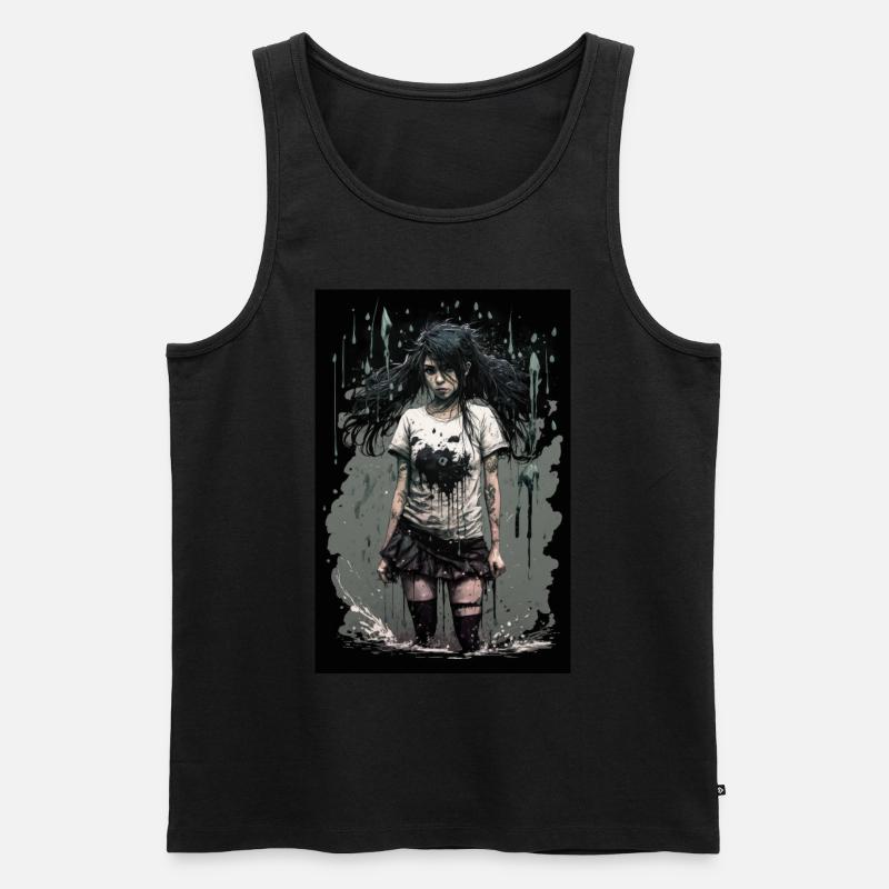 Gothic Mädchen Anime Emo Girl - Männer Premium Bio Tank Top - Schwarz