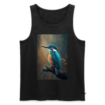 Eisvogel Kingfisher Vogel bird Lover - Männer Premium Bio Tank Top - Schwarz - Vorne - AI Model Male 178 light (178cm)