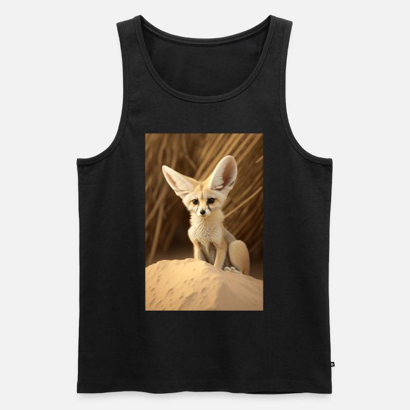Fennek Wüstenfuchs Tier Afrika - Männer Premium Bio Tank Top - Schwarz