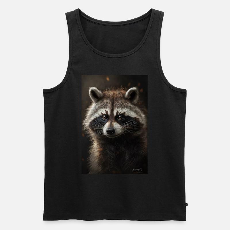 Waschbär - Männer Premium Bio Tank Top - Schwarz