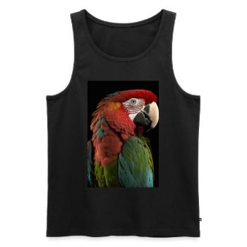 Papagei - Männer Premium Bio Tank Top - Schwarz - Vorne - AI Model Male 178 light (178cm)