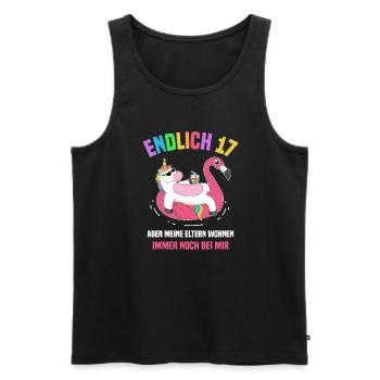 Endlich 17 Aber Meine Eltern Wohnen Noch Bei Mir - Männer Premium Bio Tank Top - Schwarz - Vorne - Michal (187cm)
