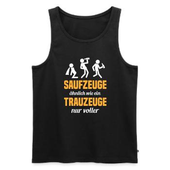Saufzeuge Ähnlich Wie Ein Trauzeuge - Männer Premium Bio Tank Top - Schwarz - Vorne - Michal (187cm)