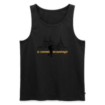 Camino de Santiago Buen Camino - Frauen - Männer Premium Bio Tank Top - Schwarz - Vorne - AI Model Male 178 light (178cm)