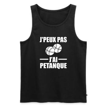Je Ne Peux Pas, J'Ai Pétanque - Débardeur bio Premium Homme - noir - Devant - Michal (187cm)
