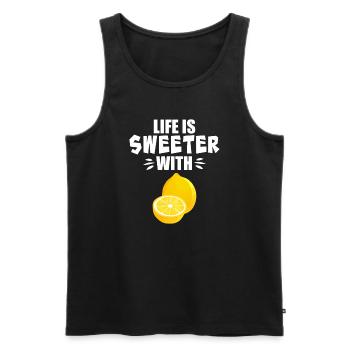 Life Is Sweeter With Lemon - Men's Premium Organic Tank Top - black - Front - AI Model Male 178 light (178cm)