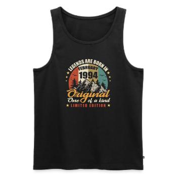 Originelle Legenden werden im Februar 1994 🎉 geboren - Männer Premium Bio Tank Top - Schwarz - Vorne - Michal (187cm)