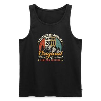 Originelle Legenden werden im Februar 2011 geboren - LE 🎉 - Männer Premium Bio Tank Top - Schwarz - Vorne - Michal (187cm)