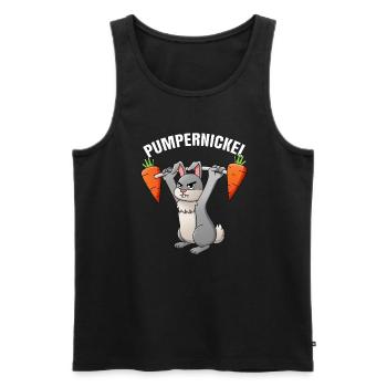 Fitness Muskeltraining Fitness Pumpernickel - Männer Premium Bio Tank Top - Schwarz - Vorne - AI Model Male 178 light (178cm)