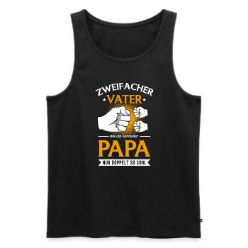 Zweifacher Vater Papa Von Zwei Kindern Zwillinge - Männer Premium Bio Tank Top - Schwarz - Vorne - Michal (187cm)
